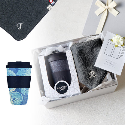 タンブラー William Morris 400ml + タオルハンカチ クラシックグレー / Premium Gift Set