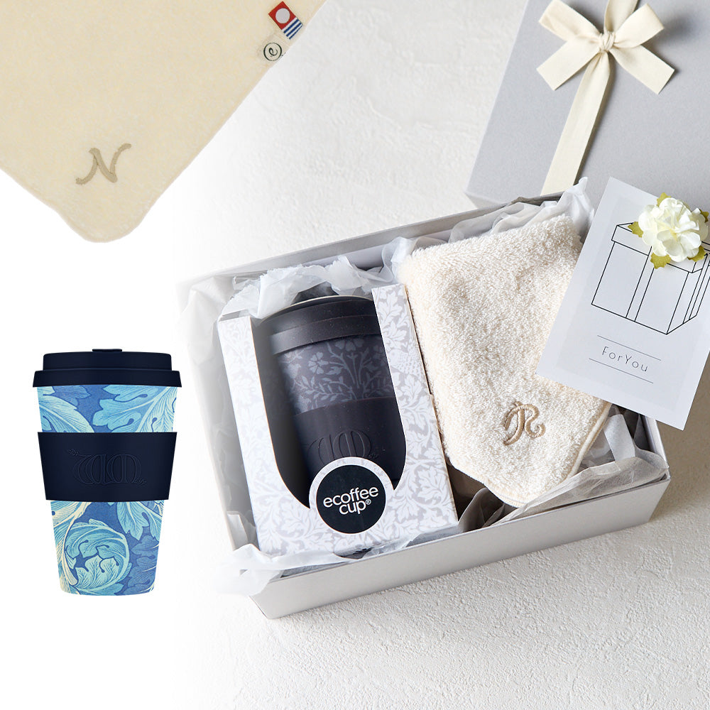 タンブラー William Morris 400ml + タオルハンカチ ナチュラル / Premium Gift Set