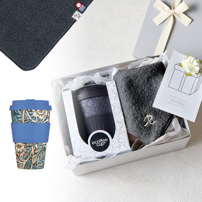 タンブラー William Morris 400ml + タオルハンカチ クラシックグレー / Premium Gift Set