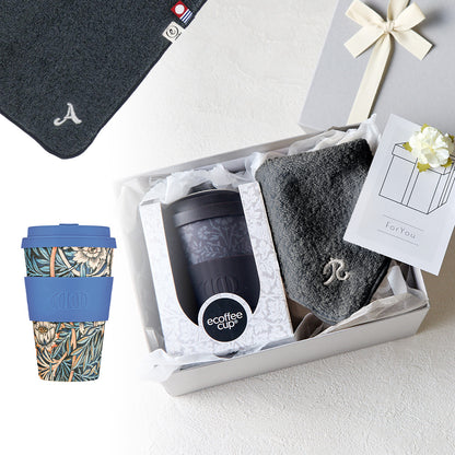 タンブラー William Morris 400ml + タオルハンカチ クラシックグレー / Premium Gift Set