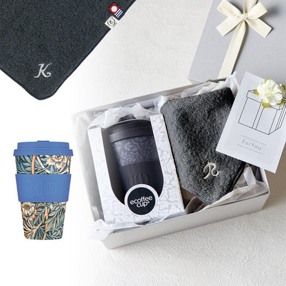 タンブラー William Morris 400ml + タオルハンカチ クラシックグレー / Premium Gift Set