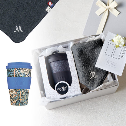 タンブラー William Morris 400ml + タオルハンカチ クラシックグレー / Premium Gift Set