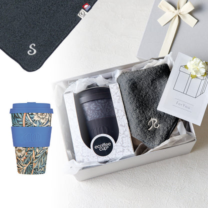 タンブラー William Morris 400ml + タオルハンカチ クラシックグレー / Premium Gift Set