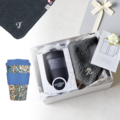 タンブラー William Morris 400ml + タオルハンカチ クラシックグレー / Premium Gift Set