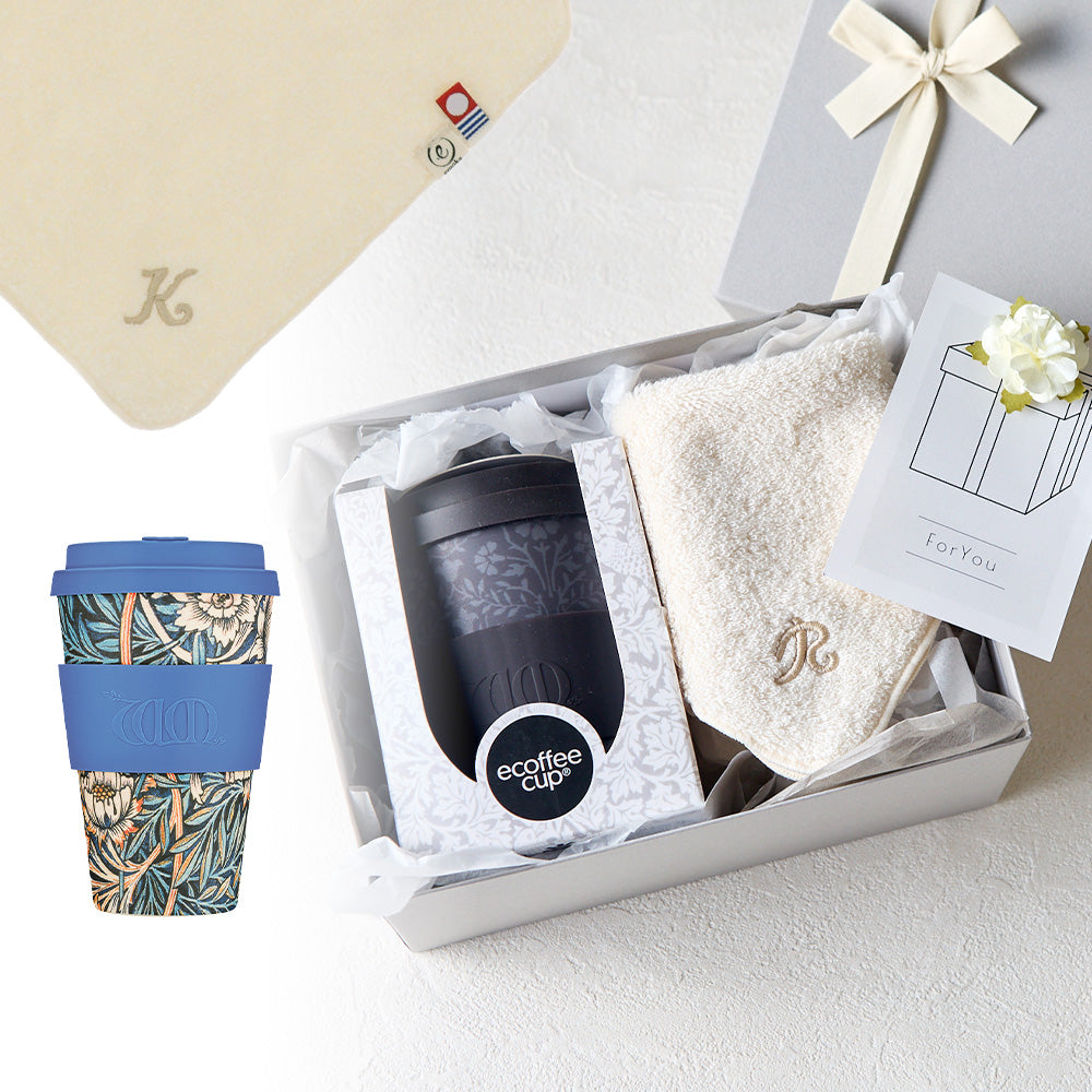 タンブラー William Morris 400ml + タオルハンカチ ナチュラル / Premium Gift Set