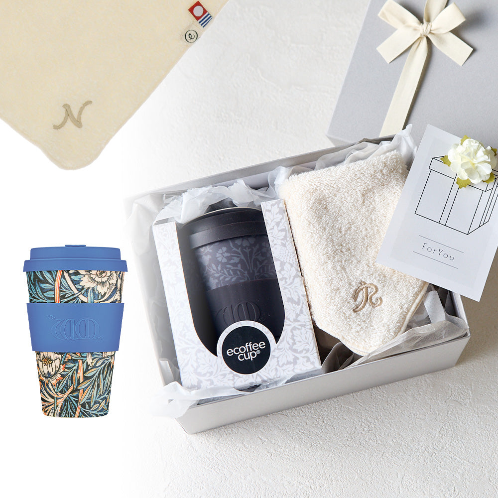 タンブラー William Morris 400ml + タオルハンカチ ナチュラル / Premium Gift Set