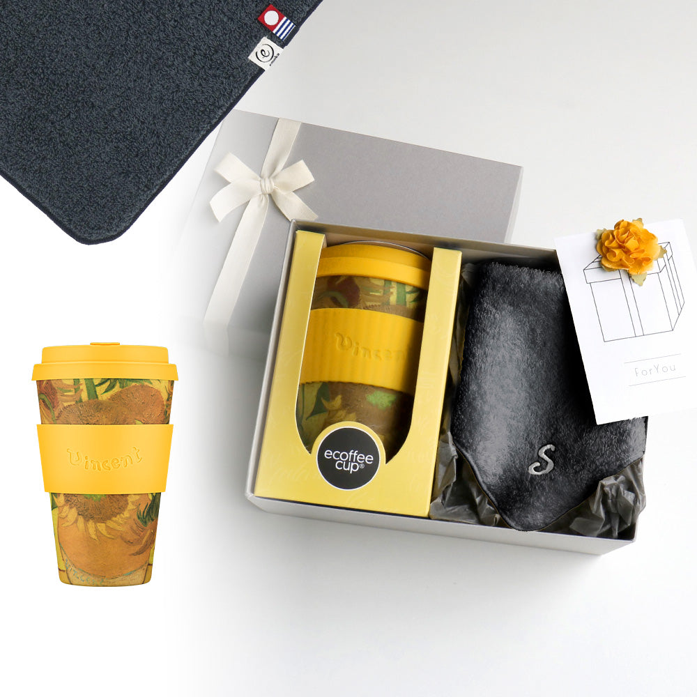 タンブラー Van Gogh 400ml + タオルハンカチ クラシックグレー / Premium Gift Set