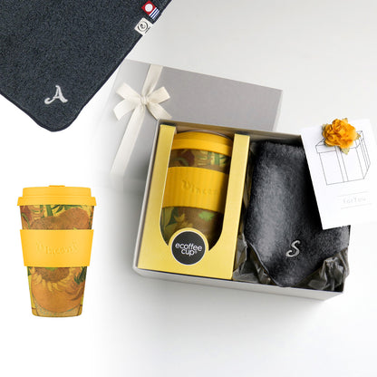 タンブラー Van Gogh 400ml + タオルハンカチ クラシックグレー / Premium Gift Set