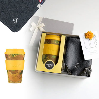 タンブラー Van Gogh 400ml + タオルハンカチ クラシックグレー / Premium Gift Set