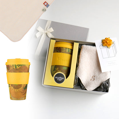 タンブラー Van Gogh 400ml + タオルハンカチ パウダーピンク / Premium Gift Set