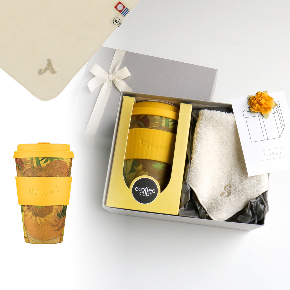 タンブラー Van Gogh 400ml + タオルハンカチ ナチュラル / Premium Gift Set