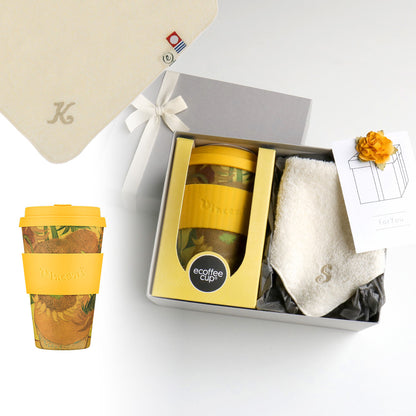 タンブラー Van Gogh 400ml + タオルハンカチ ナチュラル / Premium Gift Set