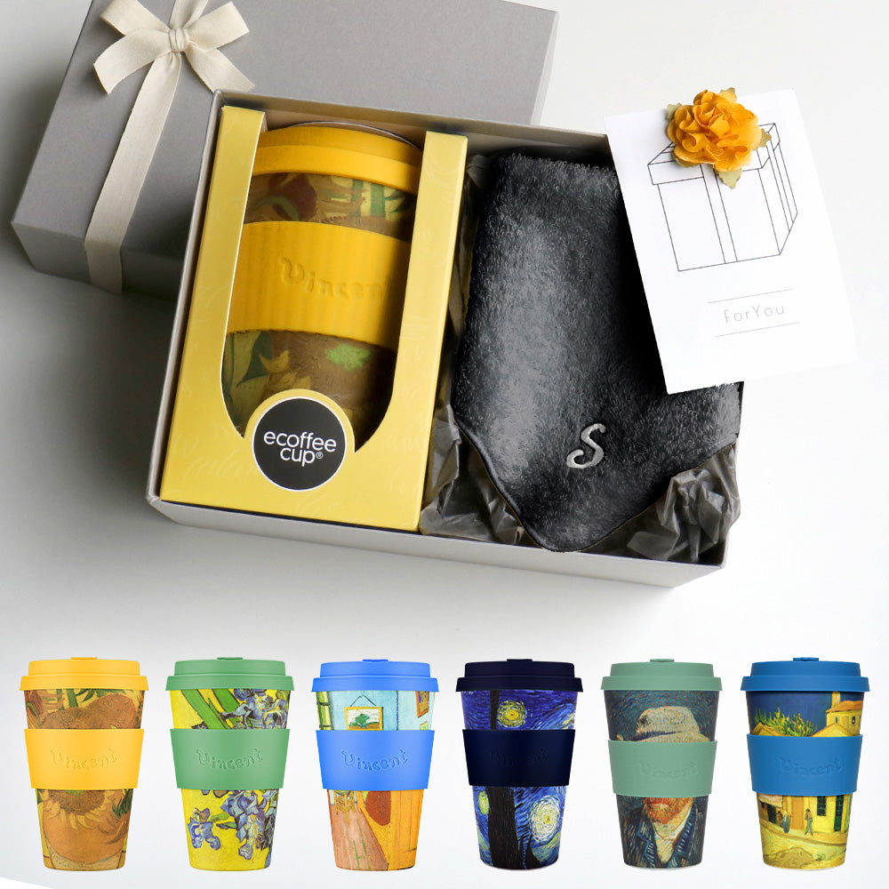 タンブラー Van Gogh 400ml + タオルハンカチ クラシックグレー / Premium Gift Set