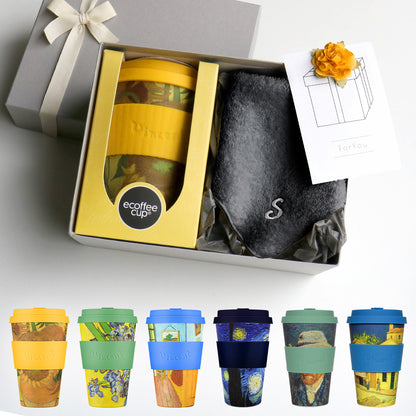 タンブラー Van Gogh 400ml + タオルハンカチ クラシックグレー / Premium Gift Set
