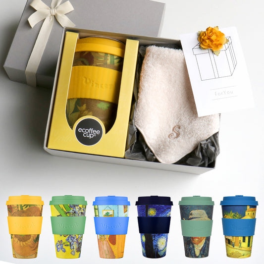 タンブラー Van Gogh 400ml + タオルハンカチ パウダーピンク / Premium Gift Set