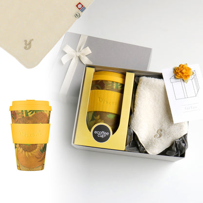 タンブラー Van Gogh 400ml + タオルハンカチ ナチュラル / Premium Gift Set