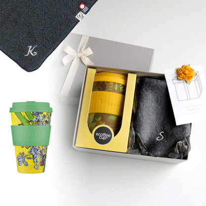 タンブラー Van Gogh 400ml + タオルハンカチ クラシックグレー / Premium Gift Set