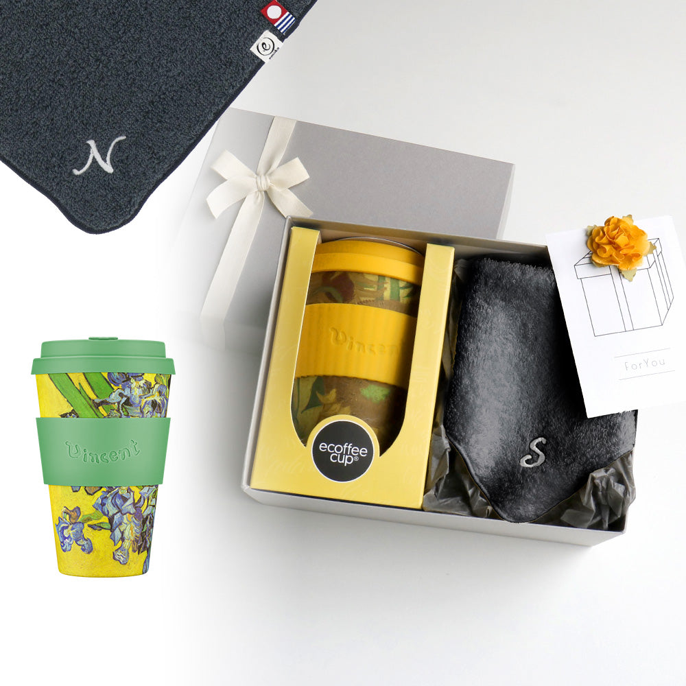 タンブラー Van Gogh 400ml + タオルハンカチ クラシックグレー / Premium Gift Set