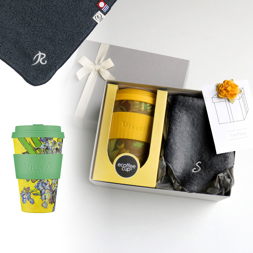 タンブラー Van Gogh 400ml + タオルハンカチ クラシックグレー / Premium Gift Set