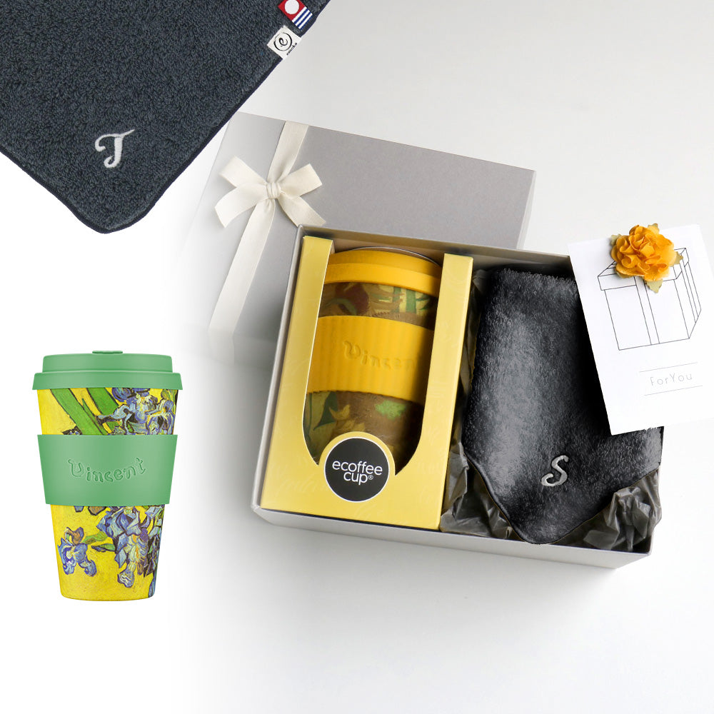 タンブラー Van Gogh 400ml + タオルハンカチ クラシックグレー / Premium Gift Set