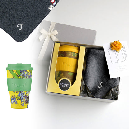 タンブラー Van Gogh 400ml + タオルハンカチ クラシックグレー / Premium Gift Set