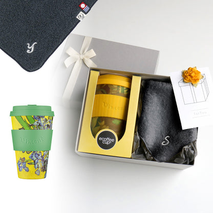 タンブラー Van Gogh 400ml + タオルハンカチ クラシックグレー / Premium Gift Set