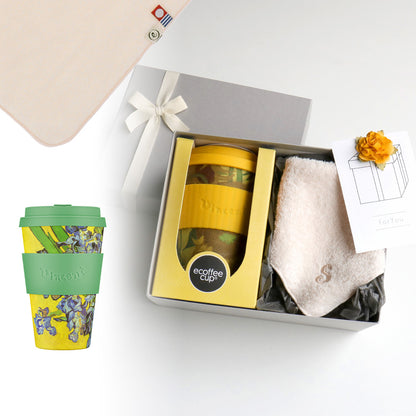 タンブラー Van Gogh 400ml + タオルハンカチ パウダーピンク / Premium Gift Set