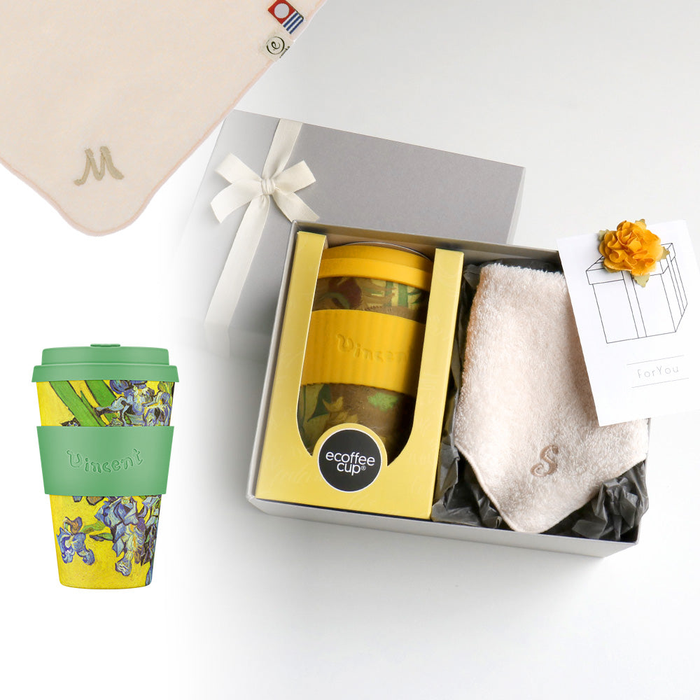 タンブラー Van Gogh 400ml + タオルハンカチ パウダーピンク / Premium Gift Set
