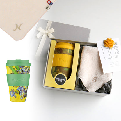 タンブラー Van Gogh 400ml + タオルハンカチ パウダーピンク / Premium Gift Set