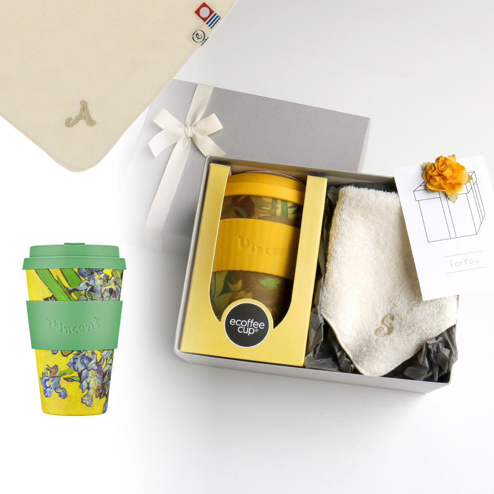 タンブラー Van Gogh 400ml + タオルハンカチ ナチュラル / Premium Gift Set