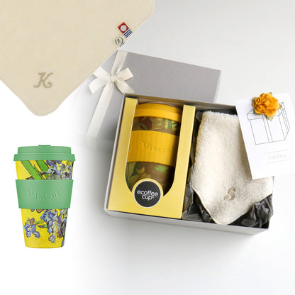 タンブラー Van Gogh 400ml + タオルハンカチ ナチュラル / Premium Gift Set
