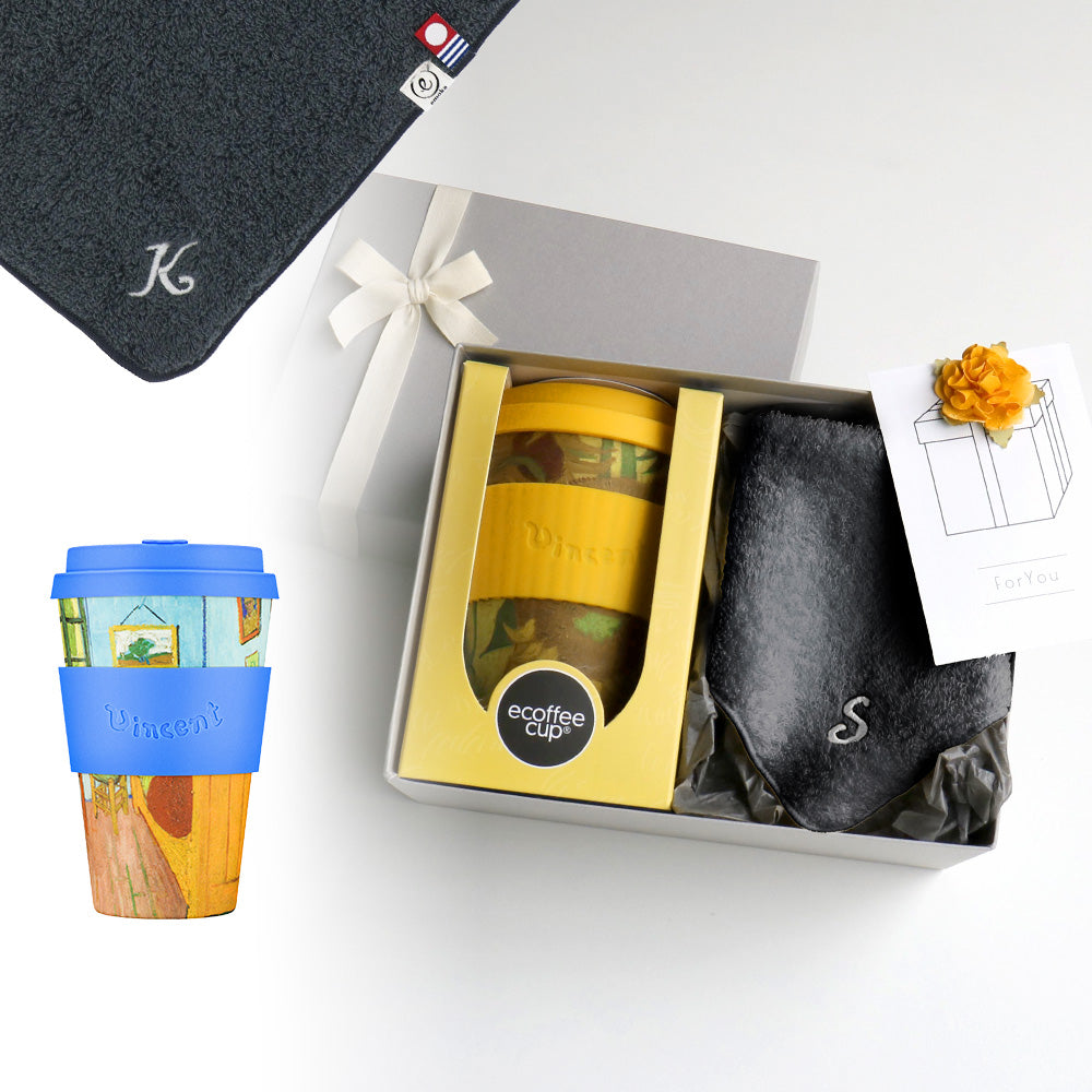 タンブラー Van Gogh 400ml + タオルハンカチ クラシックグレー / Premium Gift Set