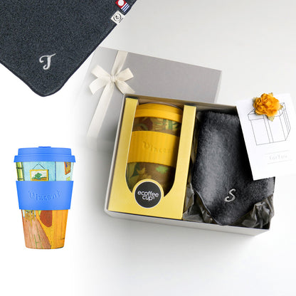 タンブラー Van Gogh 400ml + タオルハンカチ クラシックグレー / Premium Gift Set