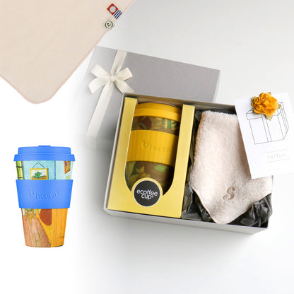 タンブラー Van Gogh 400ml + タオルハンカチ パウダーピンク / Premium Gift Set