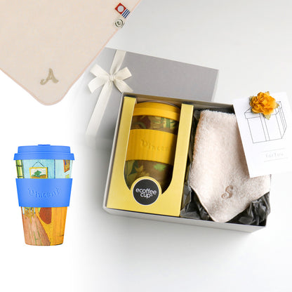 タンブラー Van Gogh 400ml + タオルハンカチ パウダーピンク / Premium Gift Set