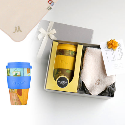 タンブラー Van Gogh 400ml + タオルハンカチ パウダーピンク / Premium Gift Set
