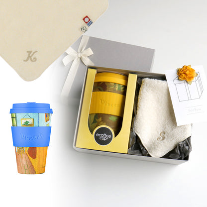 タンブラー Van Gogh 400ml + タオルハンカチ ナチュラル / Premium Gift Set