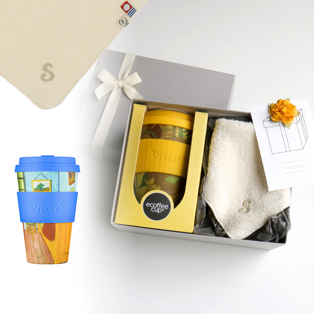 タンブラー Van Gogh 400ml + タオルハンカチ ナチュラル / Premium Gift Set