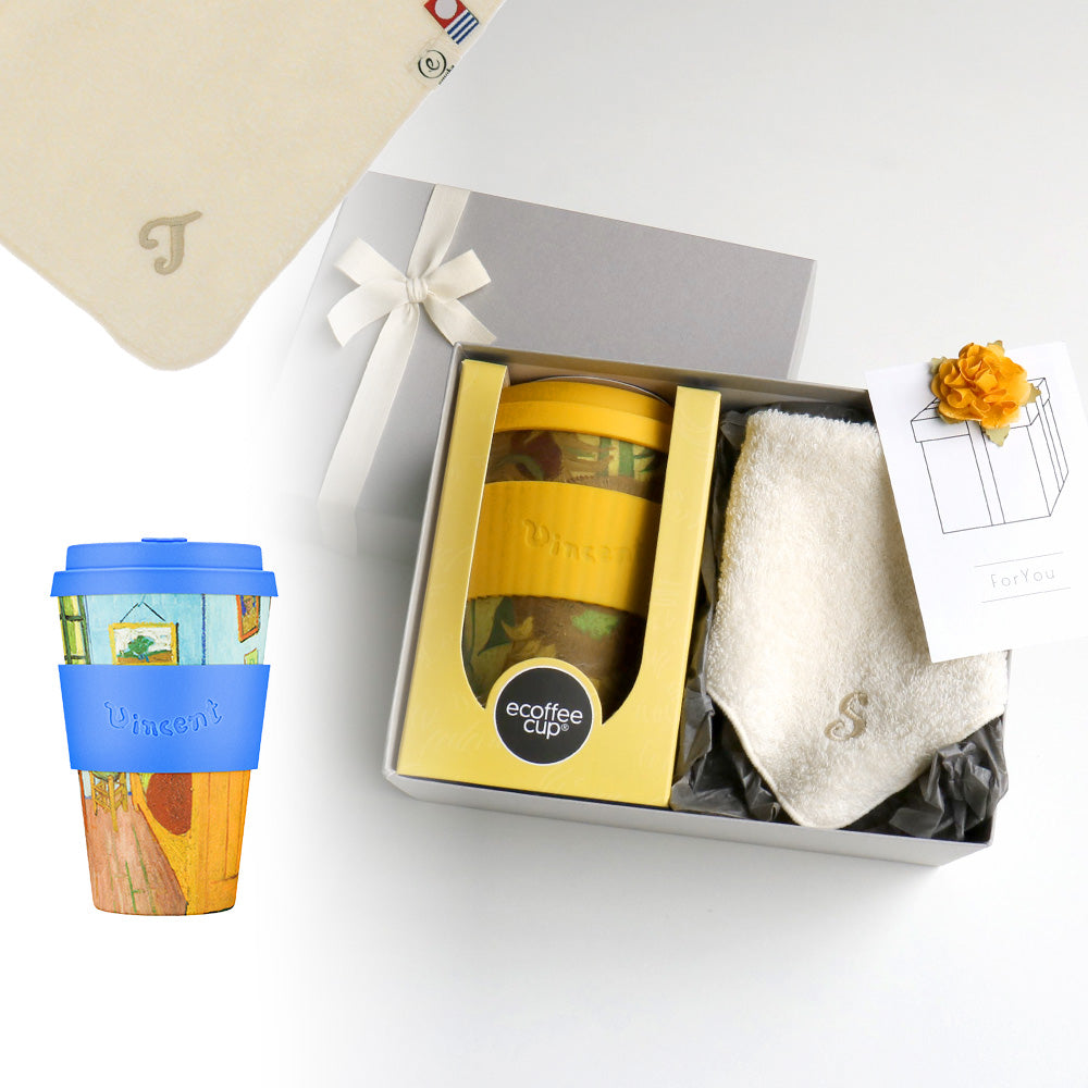 タンブラー Van Gogh 400ml + タオルハンカチ ナチュラル / Premium Gift Set