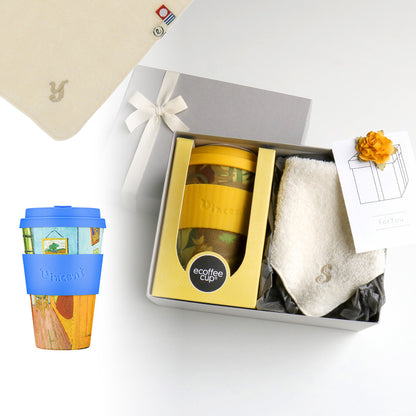 タンブラー Van Gogh 400ml + タオルハンカチ ナチュラル / Premium Gift Set