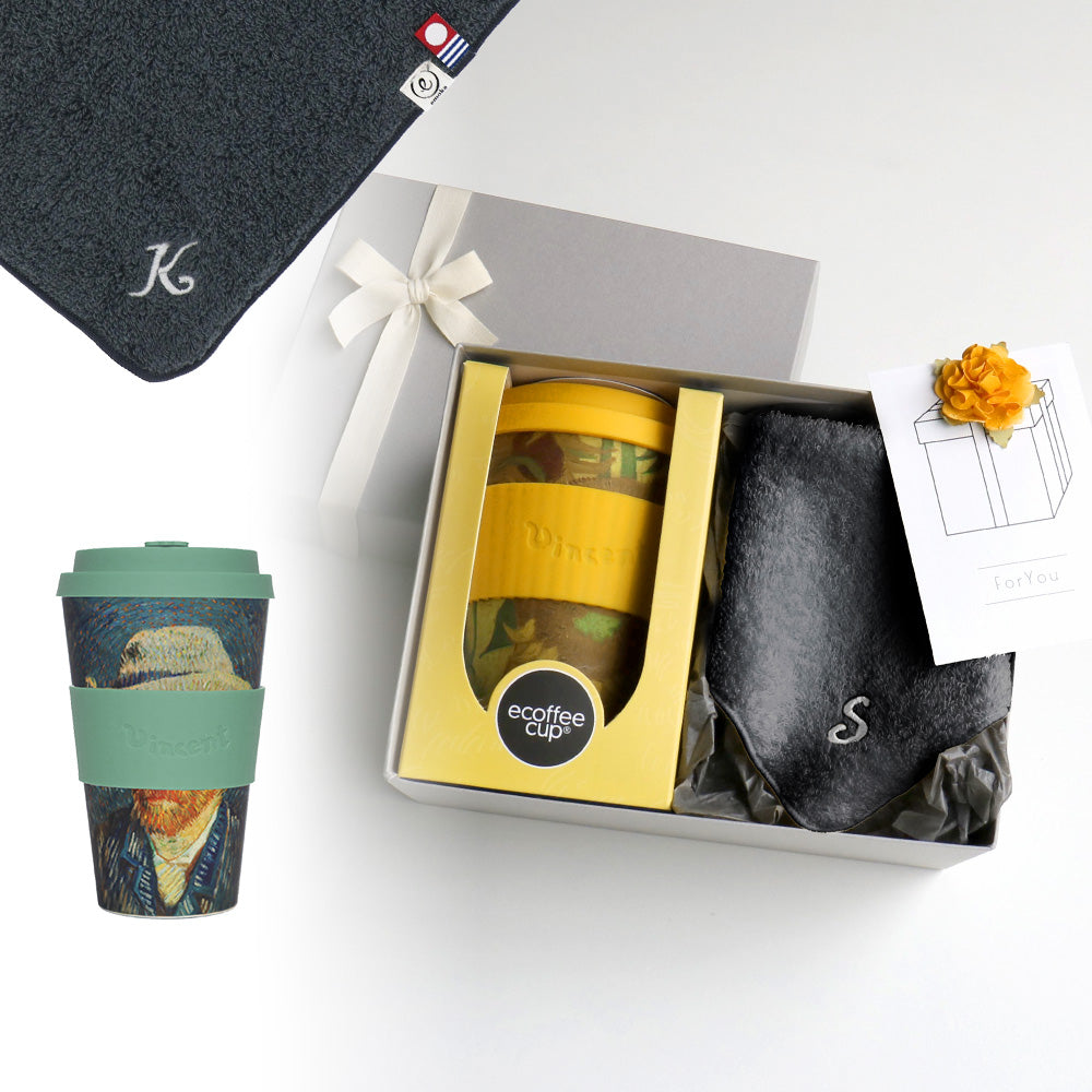 タンブラー Van Gogh 400ml + タオルハンカチ クラシックグレー / Premium Gift Set