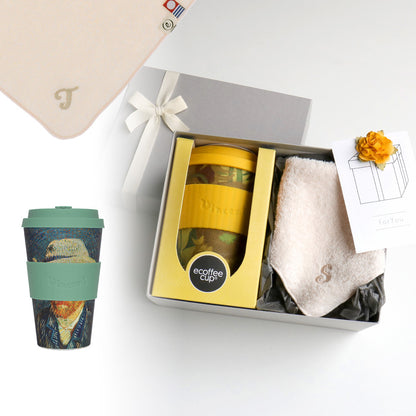 タンブラー Van Gogh 400ml + タオルハンカチ パウダーピンク / Premium Gift Set