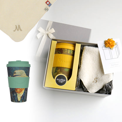 タンブラー Van Gogh 400ml + タオルハンカチ ナチュラル / Premium Gift Set