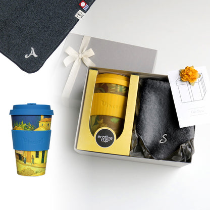 タンブラー Van Gogh 400ml + タオルハンカチ クラシックグレー / Premium Gift Set