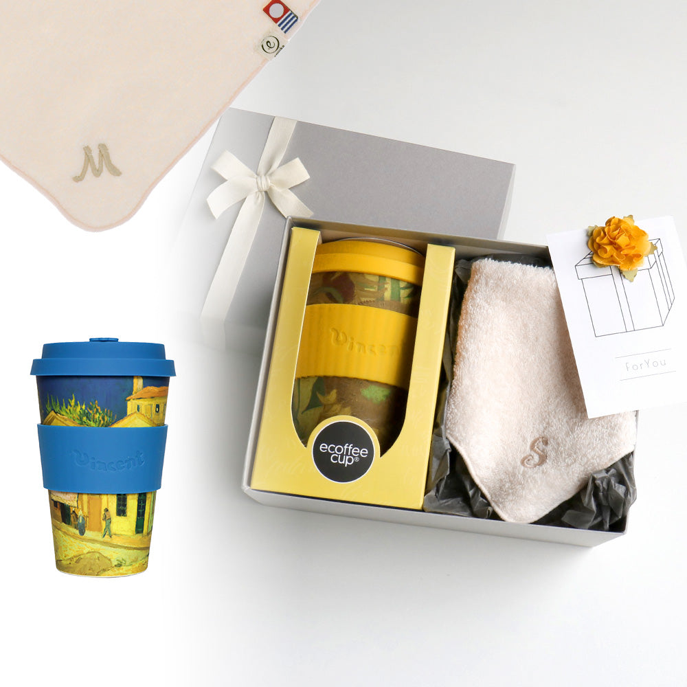 タンブラー Van Gogh 400ml + タオルハンカチ パウダーピンク / Premium Gift Set