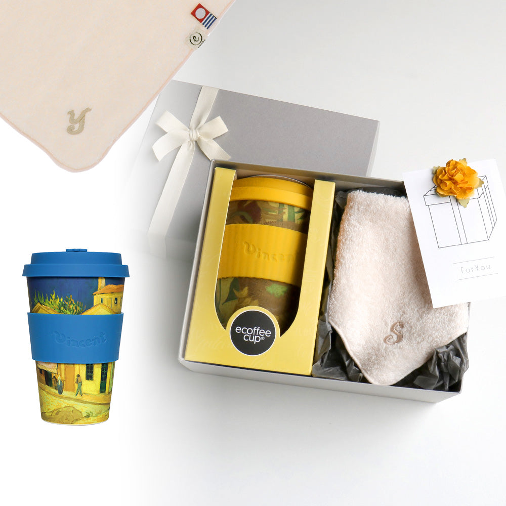 タンブラー Van Gogh 400ml + タオルハンカチ パウダーピンク / Premium Gift Set