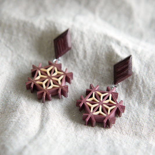 ピアス C type / 組子細工