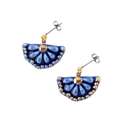 ピアス 青 / 花かご