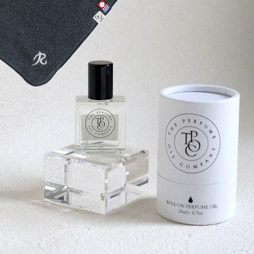 パフュームオイル 10ml + タオルハンカチ クラシックグレー / Premium Gift Set