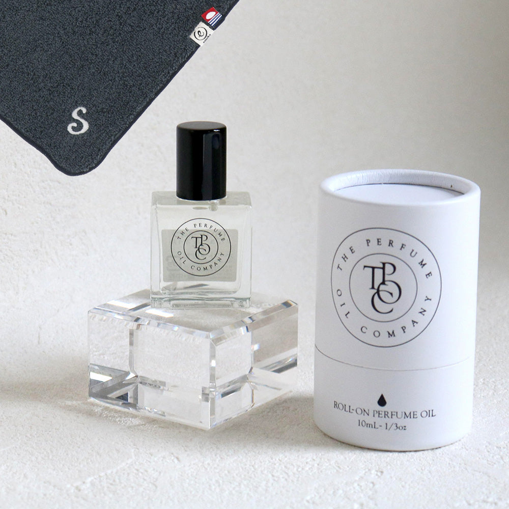 パフュームオイル 10ml + タオルハンカチ クラシックグレー / Premium Gift Set